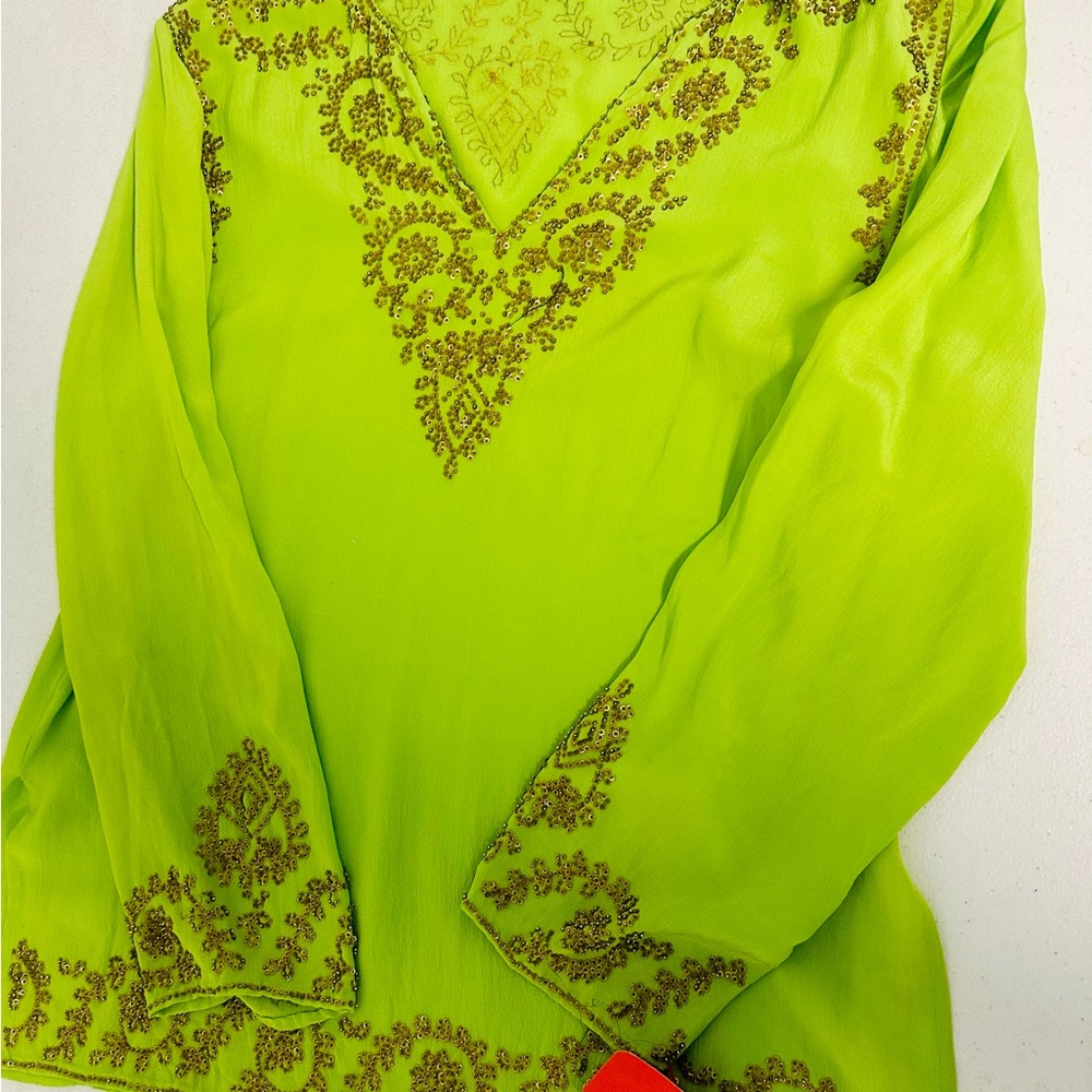 Embroidered Lime Green Morocan Woman’s top